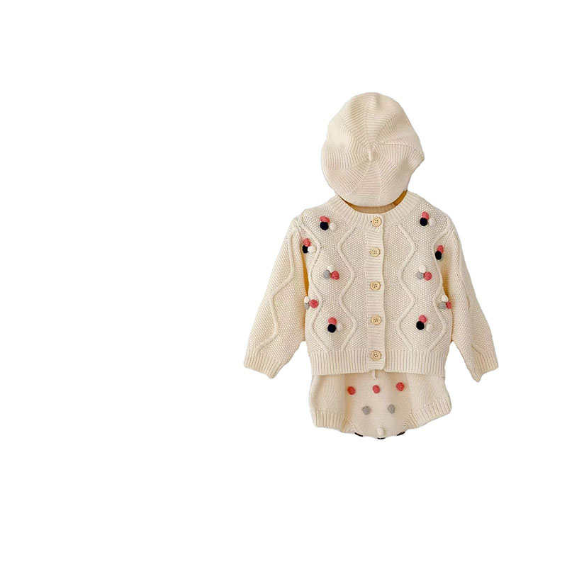 Printemps et automne Baby Costume Men et Small Fur Ball Coat Fur Crawling Crawling Sost Sett