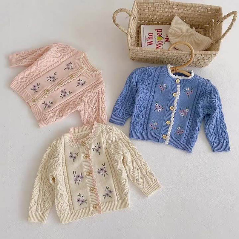 Enfants pull bébé collier en tricot cardigan veste bébé manteau de chouchis