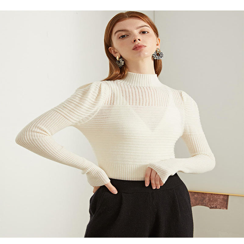 High Street Femmes Femmes Piètement en laine Cachemire Loose High Col Coun Pull à cou de tortue